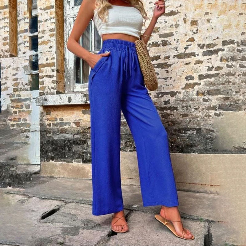 Solid Colour Casual Trousers