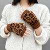 Warm Leopard Print Gloves