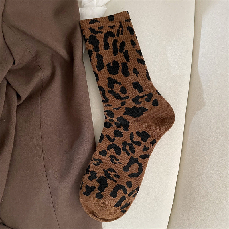 Vintage Leopard Print Socks