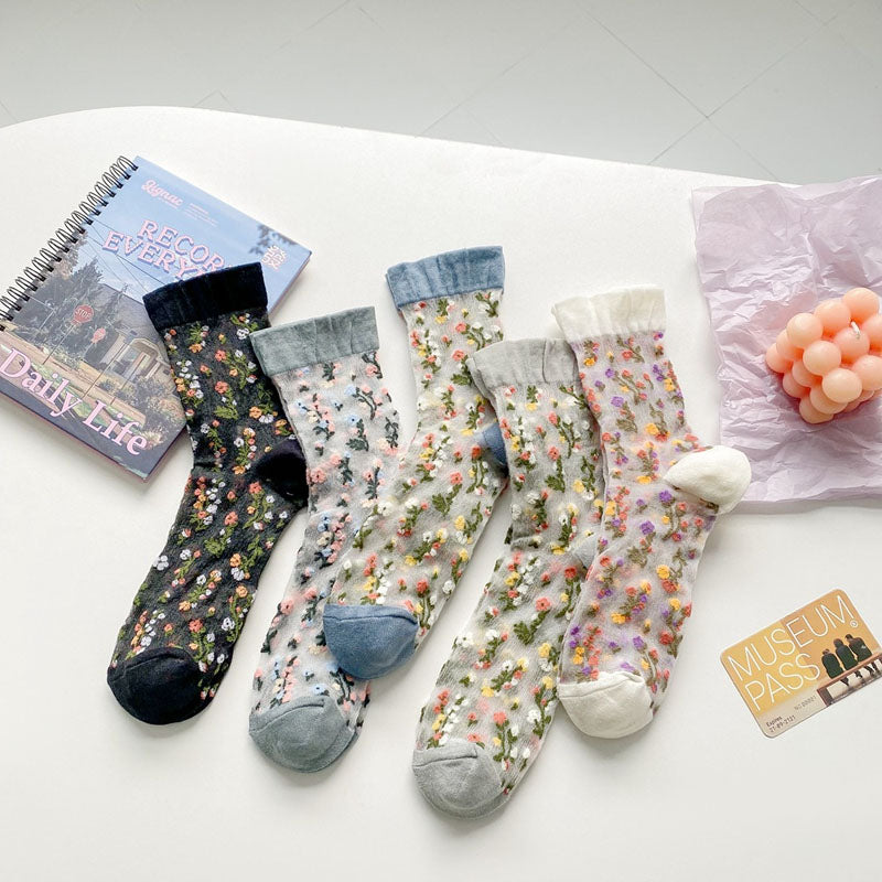 Breathable Floral Socks