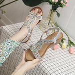 Rhinestone Wedge Sandals