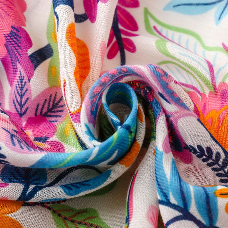 Colourful Floral Print Scarf