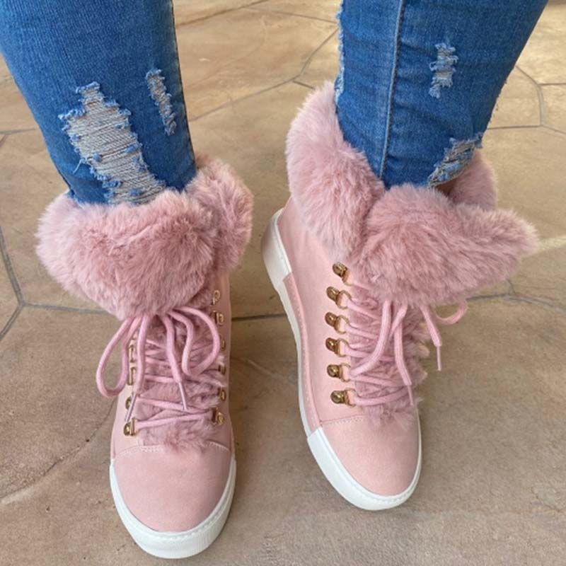 Warm Plush Platform Ankle Boots