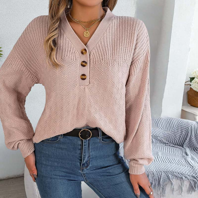 Casual Solid Colour Knit Sweater