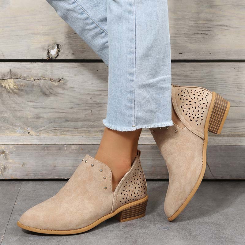 Retro Hollow Ankle Boots