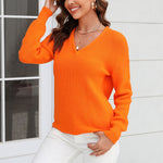 Casual Solid Colour Knit Sweater