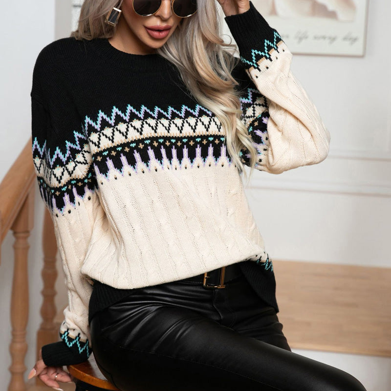 Vintage Geometric Knit Sweater