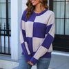 Casual Plaid Knit Sweater