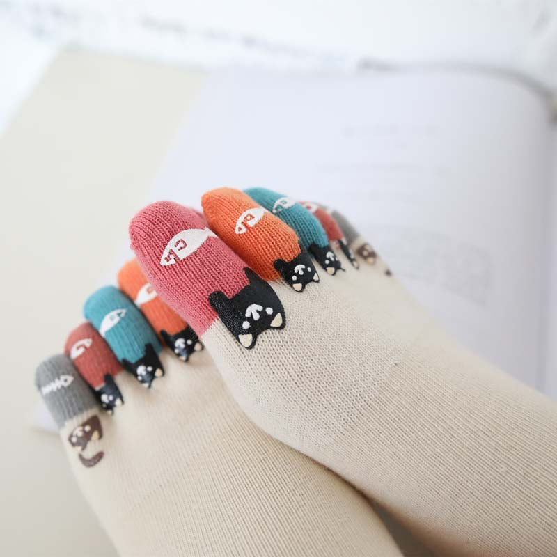 Cartoon 5 Finger Socks