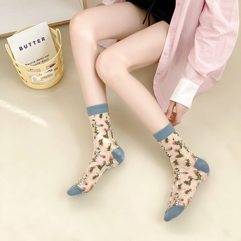 Breathable Floral Socks