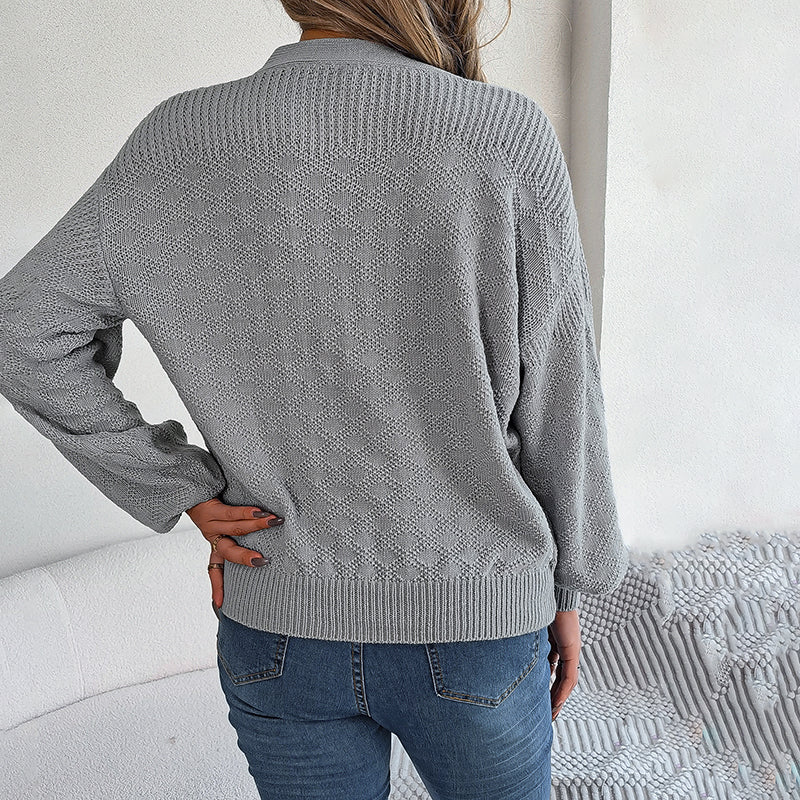 Casual Solid Colour Knit Sweater