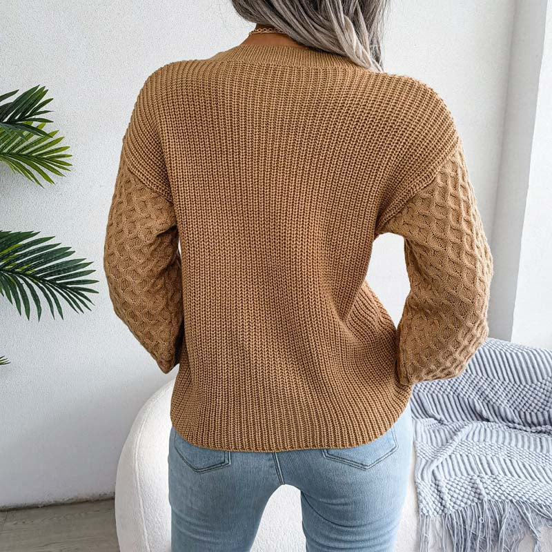 Casual Solid Colour Knit Sweater