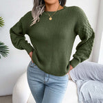 Casual Solid Colour Knit Sweater