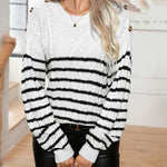 Vintage Striped Cable Sweater