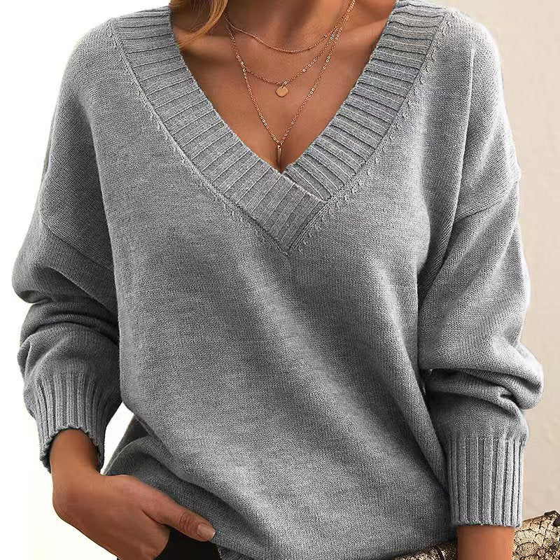 Casual Solid Colour Knit Sweater