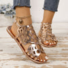 Ethnic Hollow Flat Sandals