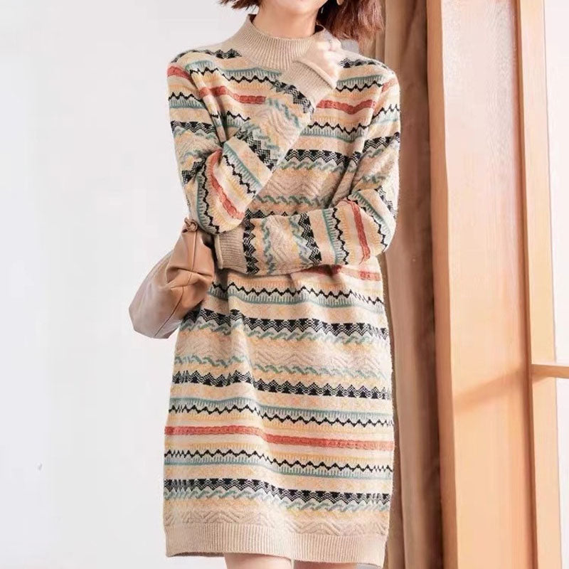 Vintage Ethnic Knitted Dress