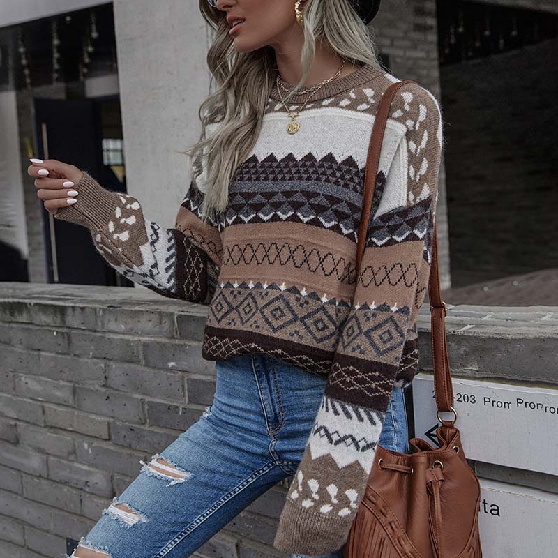 Vintage Geometric Knit Sweater