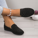 Rhinestone Embellished Flat Shoes