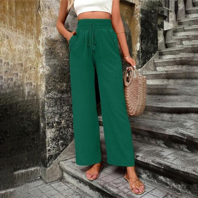 Solid Colour Casual Trousers