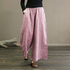 【Cotton And Linen】Casual Striped Wide Leg Trousers