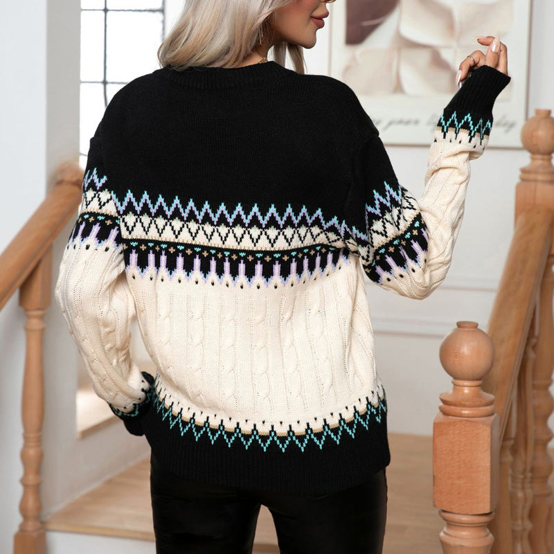 Vintage Geometric Knit Sweater