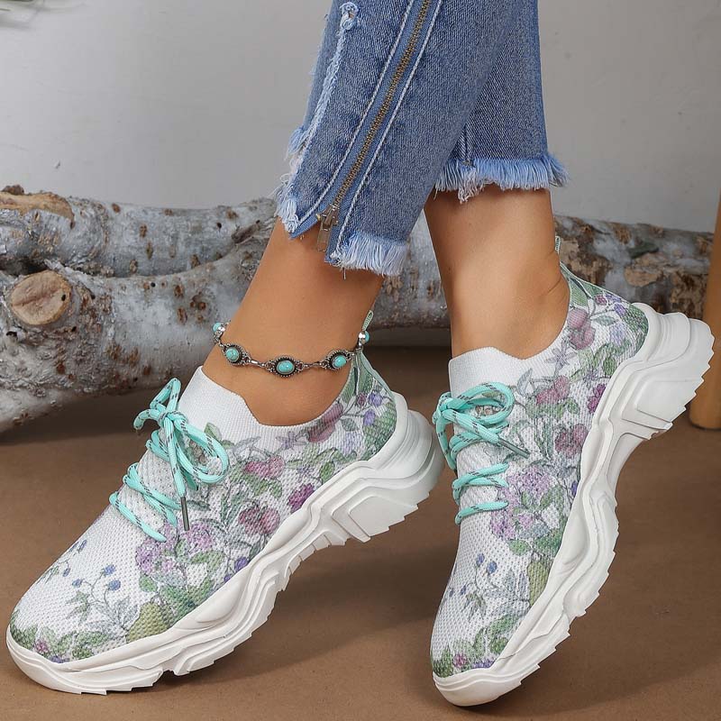 Floral Print Casual Sneakers