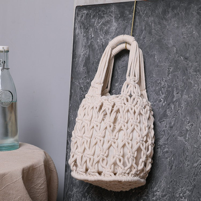 Casual Solid Colour Woven Bag