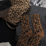 Vintage Leopard Print Socks