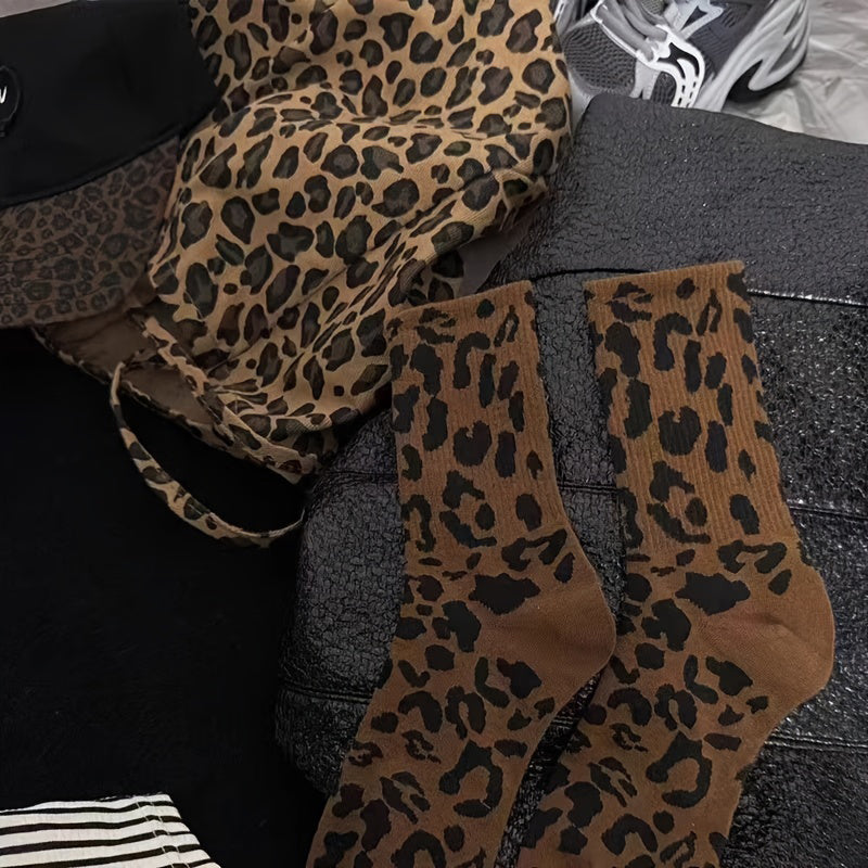 Vintage Leopard Print Socks