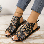 Ethnic Hollow Flat Sandals