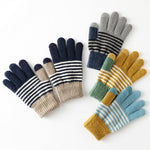 Casual Striped Warm Gloves