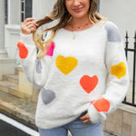 Heart Pattern Knit Sweater