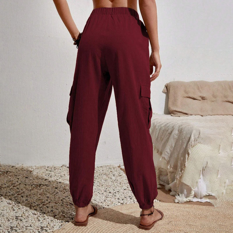 Solid Colour Casual Pants