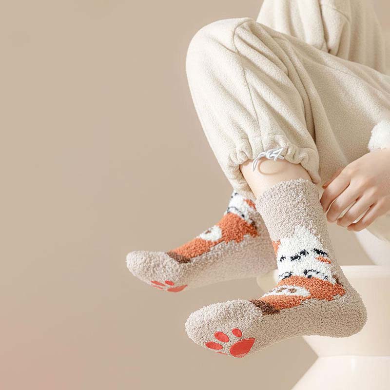 Cartoon Cat Plush Socks