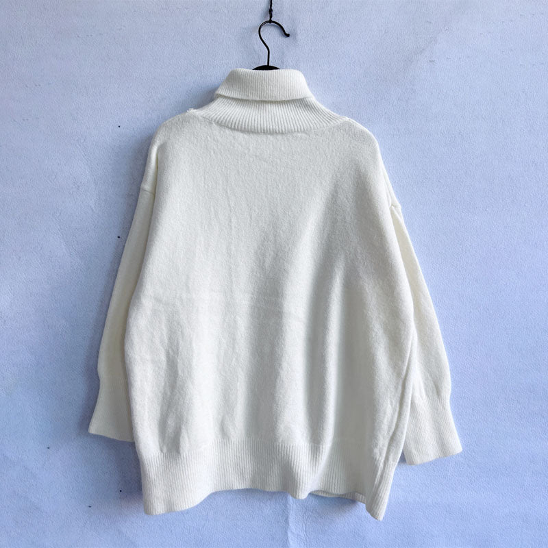 Casual Solid Colour Knit Sweater