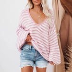 Casual Striped Knit Sweater