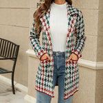 Casual Geometric Knit Coat