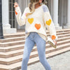 Heart Pattern Knit Sweater