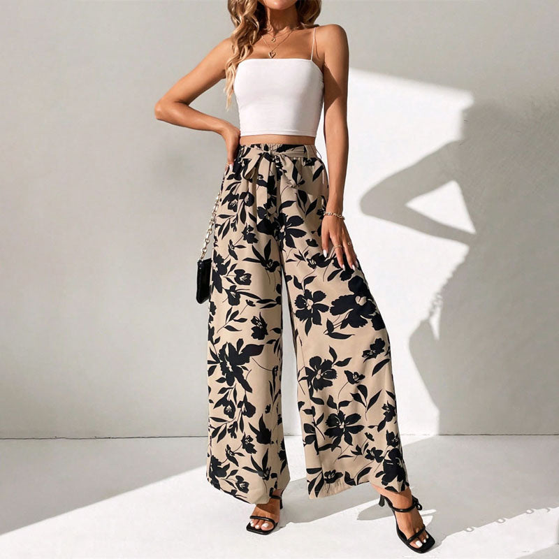 Vintage Floral Print Trousers