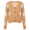 Casual Floral Knitted Cardigan