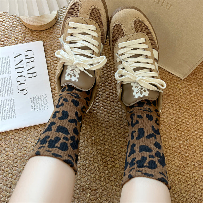 Vintage Leopard Print Socks