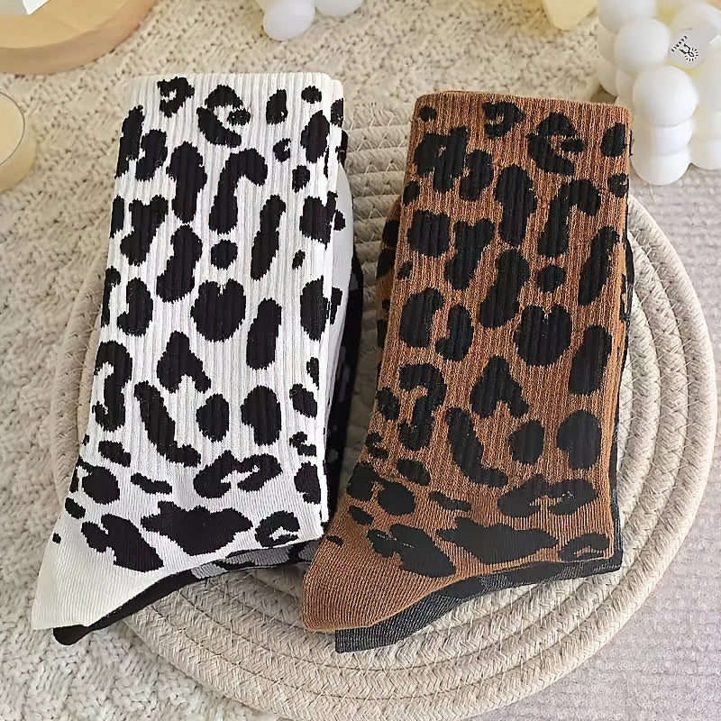 Vintage Leopard Print Socks