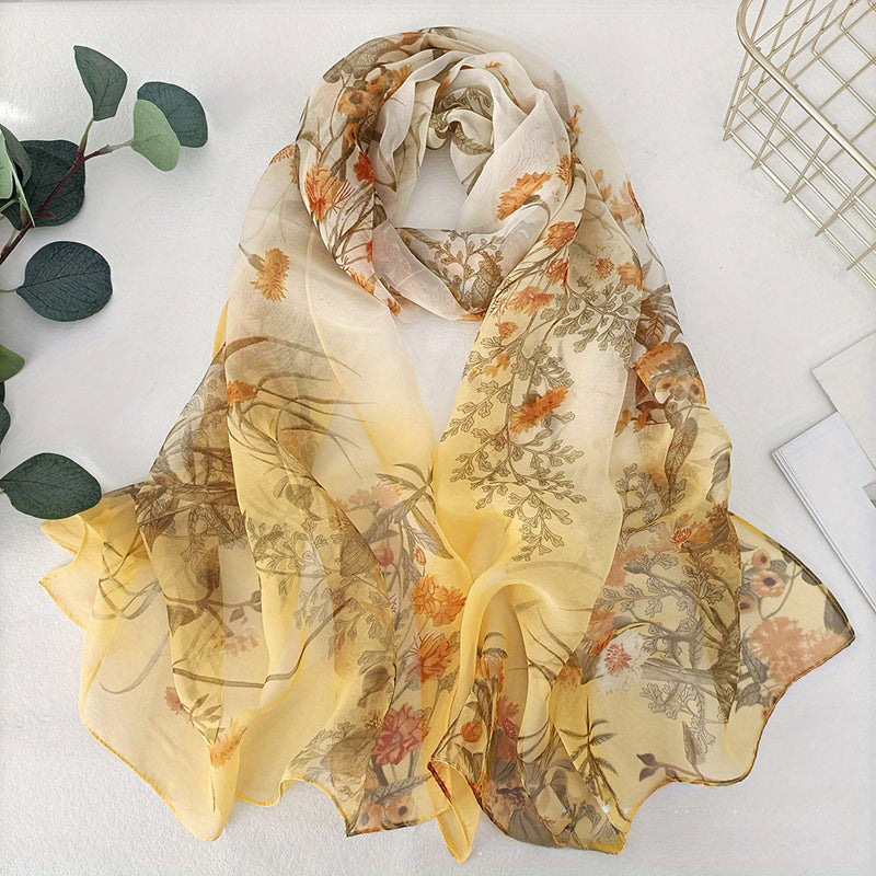 Vintage Floral Print Scarf