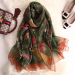 Vintage Floral Print Scarf