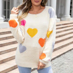 Heart Pattern Knit Sweater