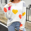 Heart Pattern Knit Sweater