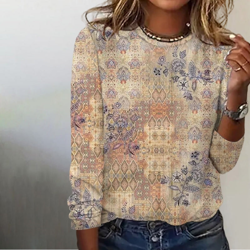 Vintage Ethnic Print T-Shirt