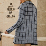 Casual Geometric Knit Coat