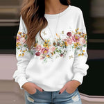 Casual Floral Print Sweatshirt